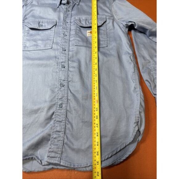 Carhartt FR Long Sleeve Button Up Flame Resistant Shirt Sz M Long Sleeve Blue - Picture 12 of 12